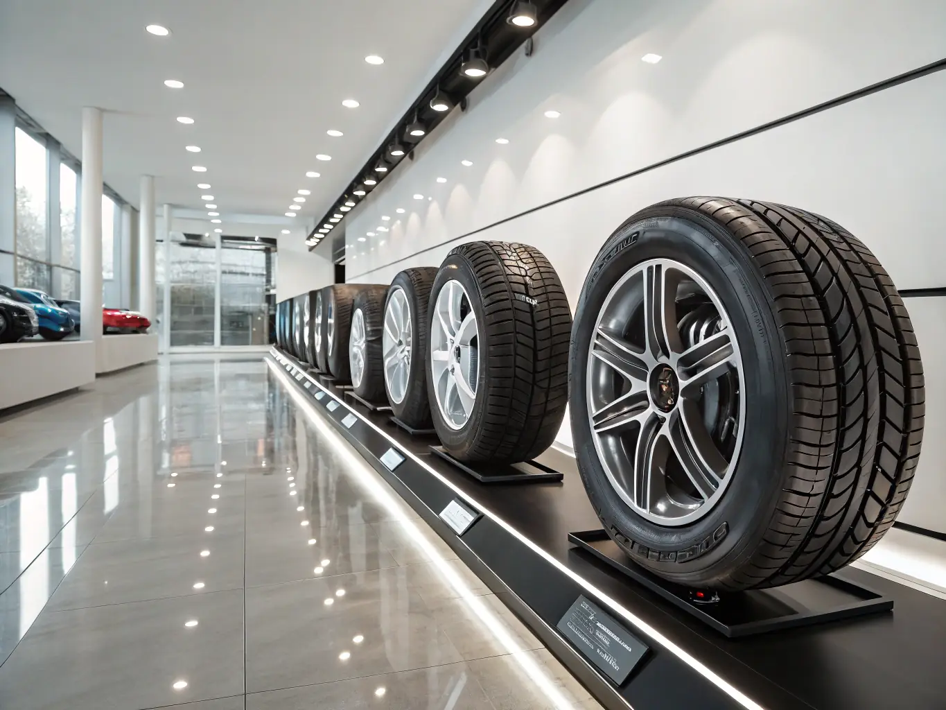 A visual representation of different tyre brands available at Brisbane Quality Tyre, arranged in an appealing and informative manner, highlighting the variety and quality of the selection.